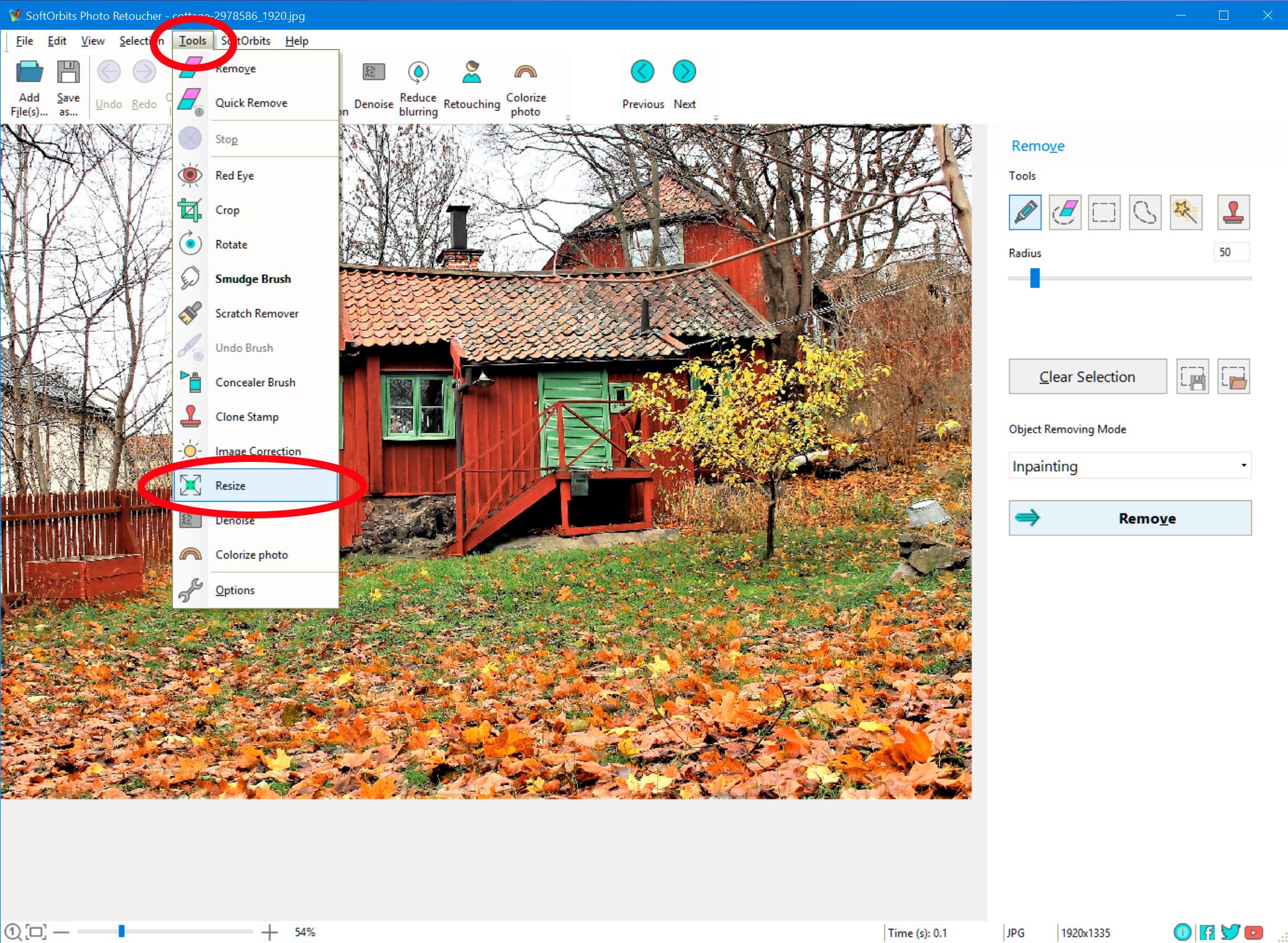 Increase Image Size using SoftOrbits Photo Retoucher..