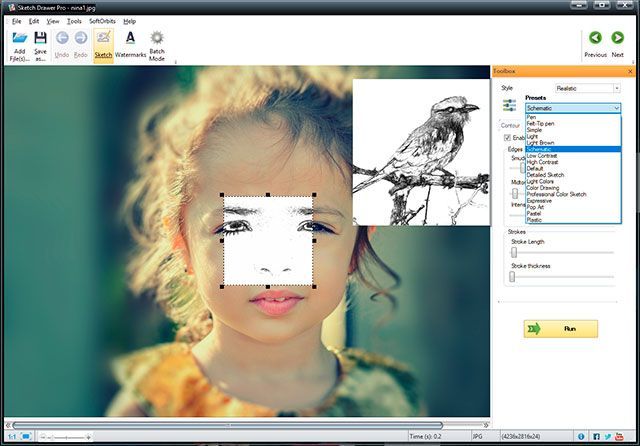 Preset to convert photo to sketch..