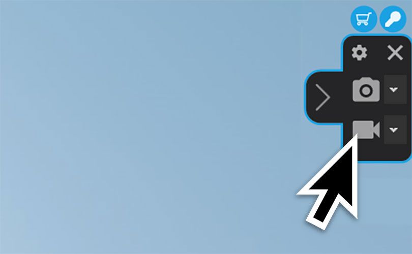 Klikk på opptaksknappen på flytende verktøylinjen widgeten.